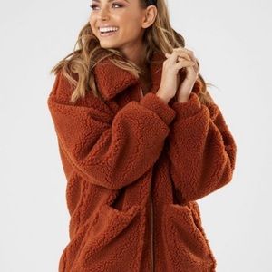 Urban Outfitters burnt orange teddy jacket